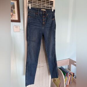 Madewell Skinny Crop Jeans 10" High Rise Button Fly Women's Size 25 Stretch